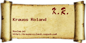 Krauss Roland névjegykártya